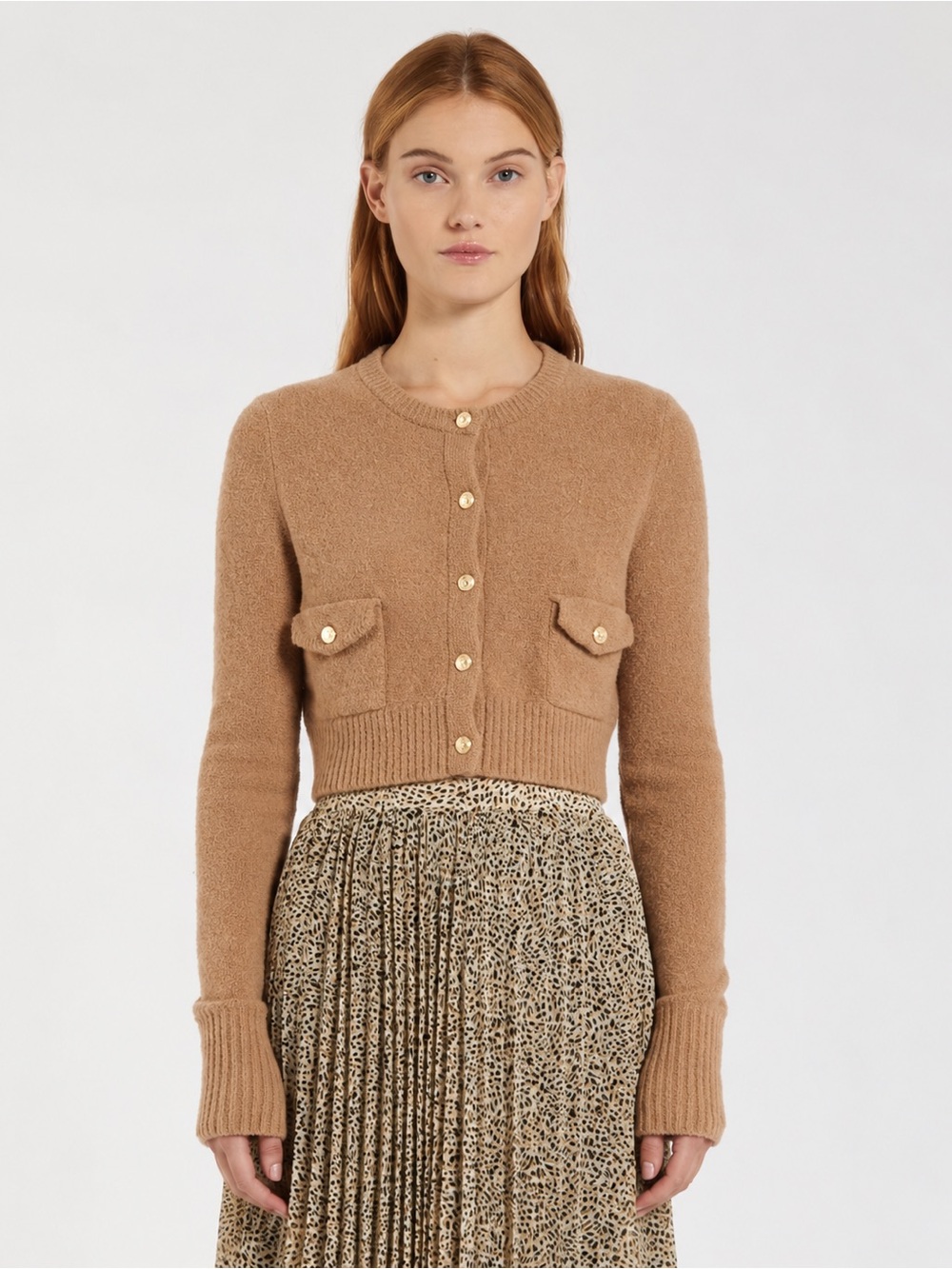 MARELLA Elegant Crop Top with Gold Accents Retail $398